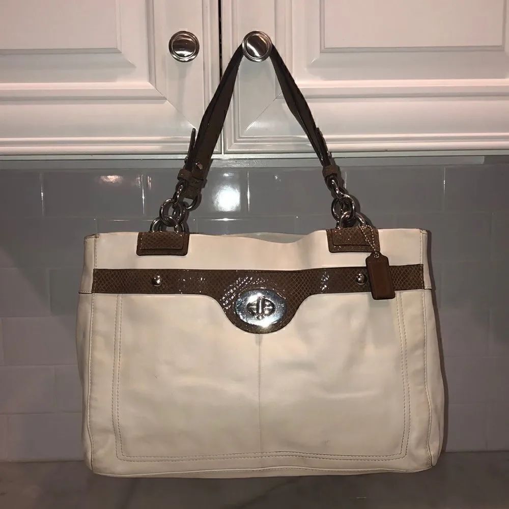 Coach Bag Purse Handbag Leather Penelope Snake Carry All Tote Bag Pocketbook
